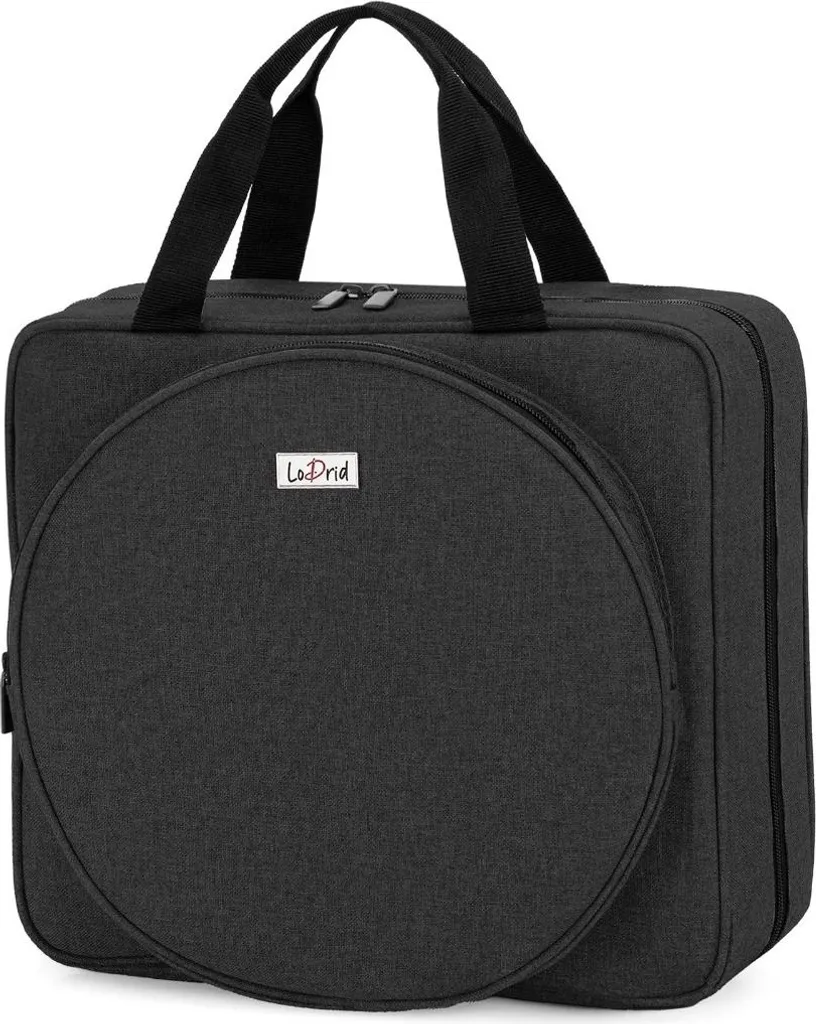 INF Grand sac de rangement broderie et couture portable noir - 45cm