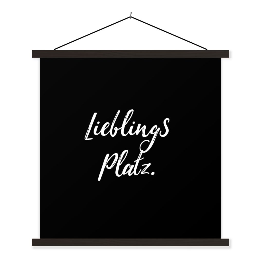 MuchoWow Textilposter Lieblingsplatz - Zitate - Sprichwörter - Essen 40x40 cm mit schwarzem Rahmen - Fotos