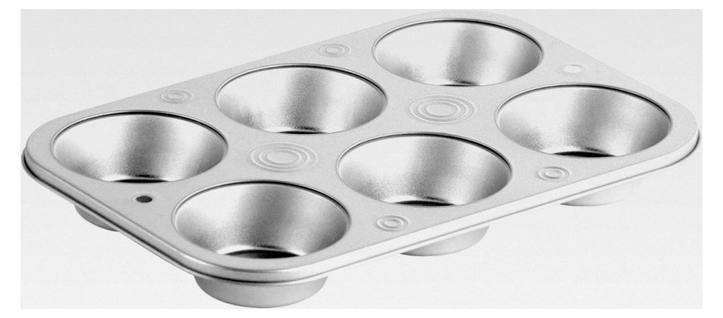 6er Muffinform mit Antihaftbeschichtung (26 x 17 cm) – Robustes Muffinblech & Cupcake Backform – Metallblech für Quiche & Brownies – Hitzebe...