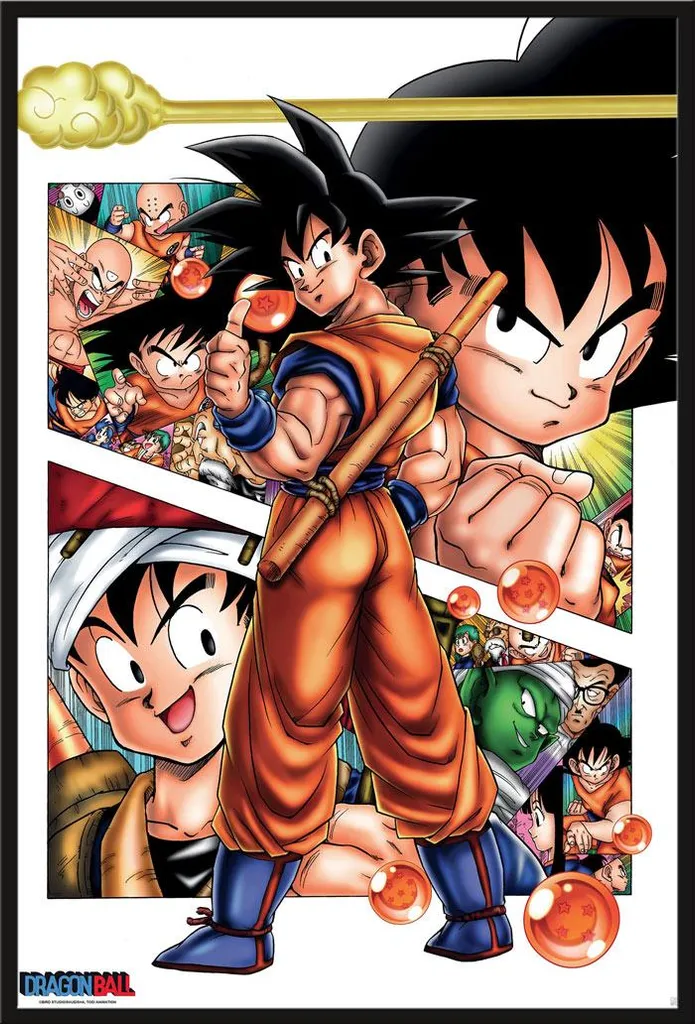 Affiche Dragon Ball encadrée sans plis : Histoire de Goku cadre Shinsuke