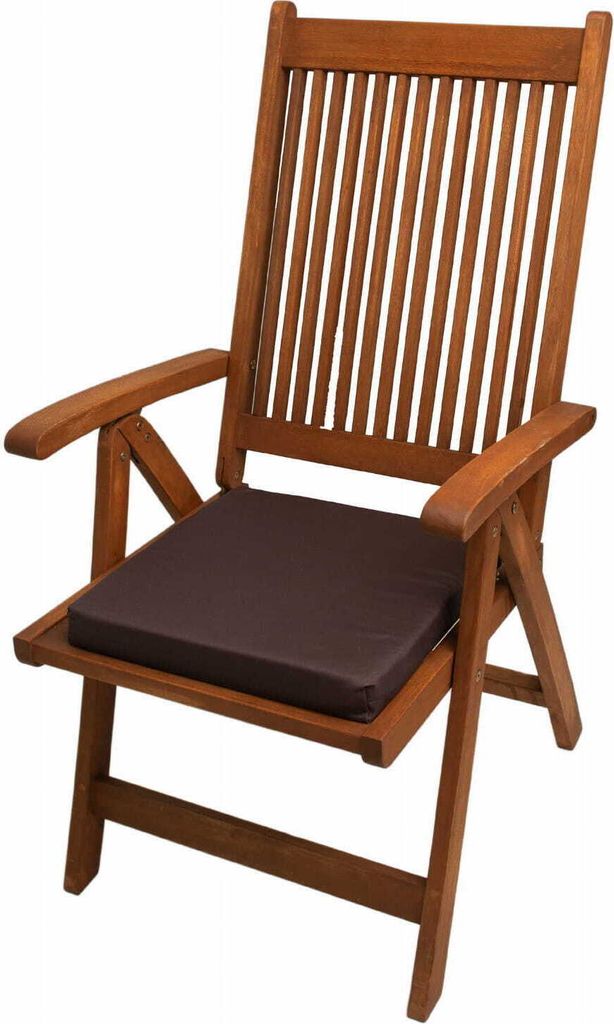 Stuhlkissen 6er Set 40x40x4cm | Sitzkissen | Sitzauflage für einen Gartenstuhl | Outdoor-Stuhlkissen Braun | Gartenkissen für Rattanmöbel