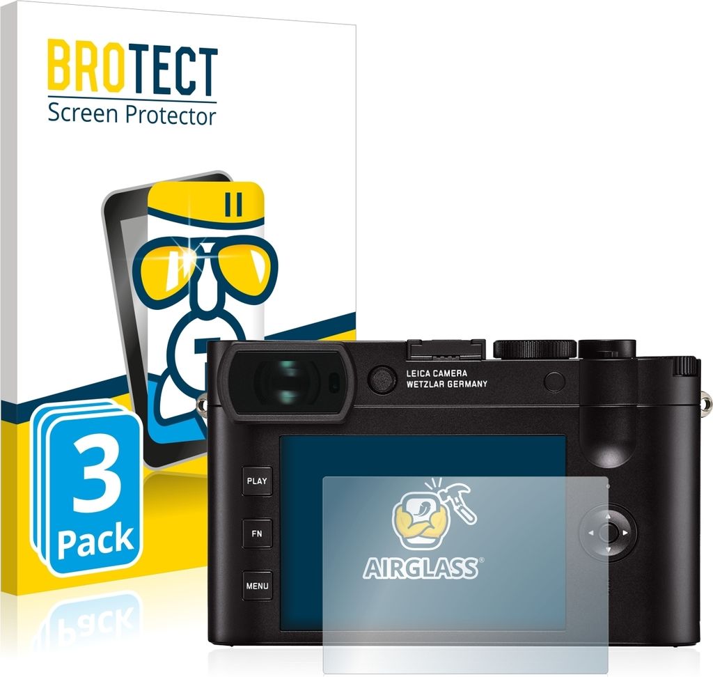 3x BROTECT Schutzglas für Leica Q2 Schutzfolie Panzer Folie Glas Display Schutz klar
