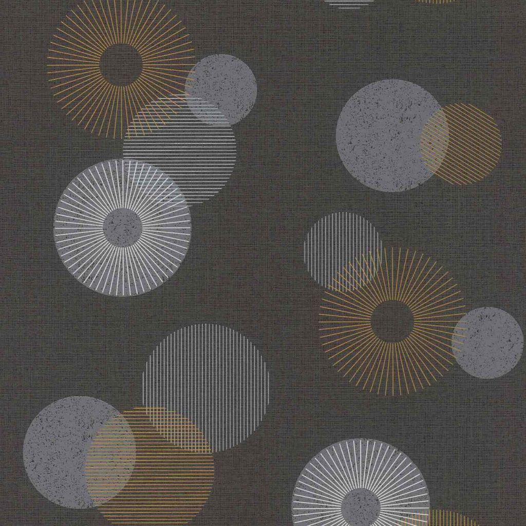 Rasch Vliestapete Color Your Life 311501 Grafik Tapete 10.05 x 0.53 m Orange Schwarz Grau Wohnen Schlafen Küche Flur Ein