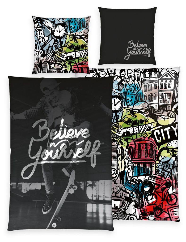 Skater Bettwäsche Set 2tlg. 135x200 cm 100% Microfaser Produktbild 