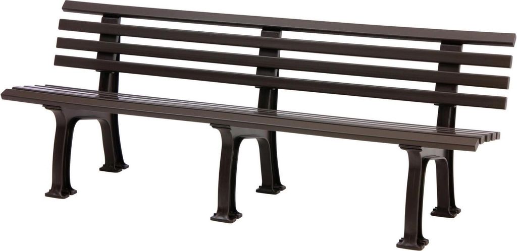 Gartenbank Antigua | 4-Sitzer | Braun | HxBxT 74x200x54cm | Witterungs- & UV-beständiger Kunststoff | Parkbank Sitzbank Außenbereich Garten Balko...