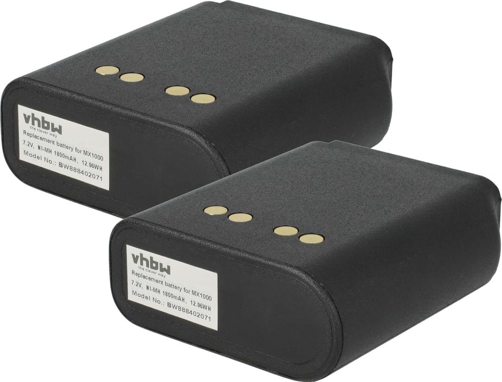 vhbw 2x Akku kompatibel mit Motorola T2000 Funkgerät, Walkie Talkie (1800 mAh, 7,2 V, NiMH)