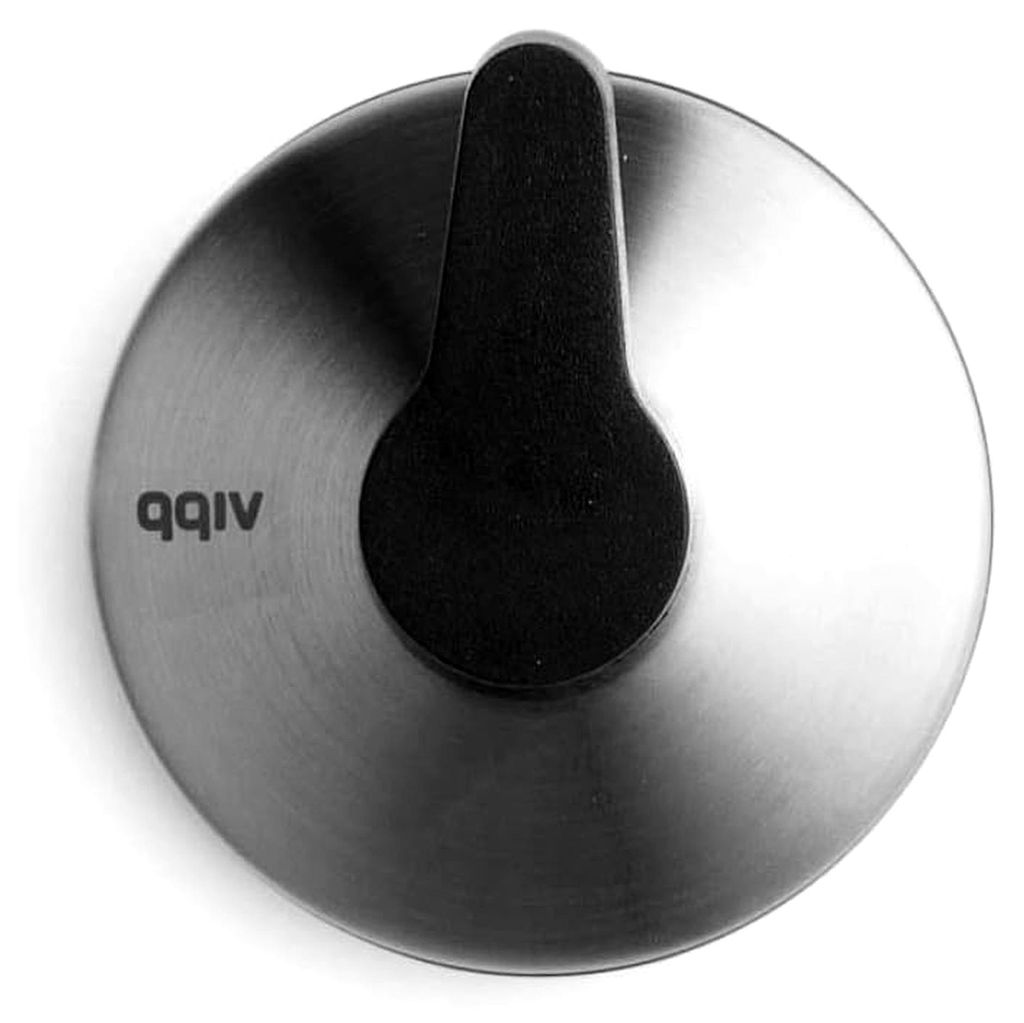 Saughaken 12 Stück Ø 4,4 cm aus gebürstetem Edelstahl und Gummi im Vipp Design, ohne Bohren