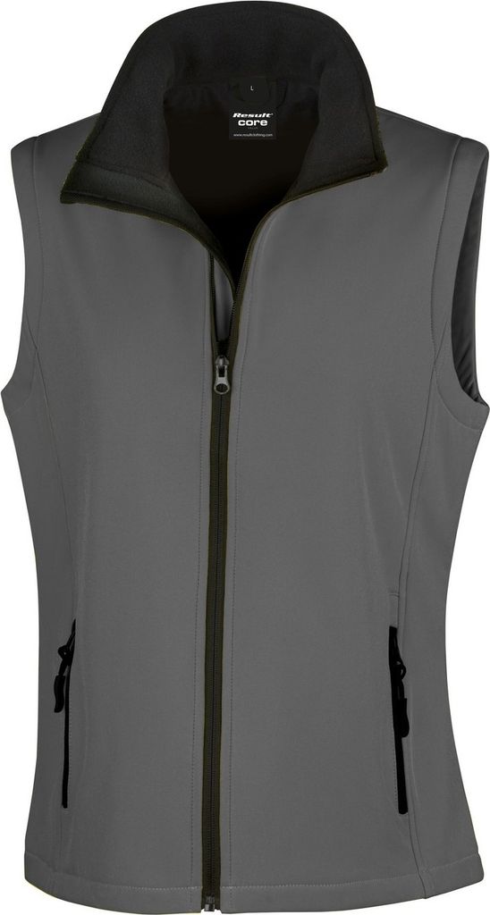 Result Core Damen Softshell-Weste, bedruckbar RW3698 (L) (Anthrazit/Schwarz)