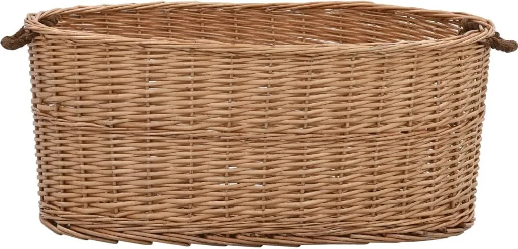Panier à bois pour cheminée en osier naturel 78 cm spécial stockage