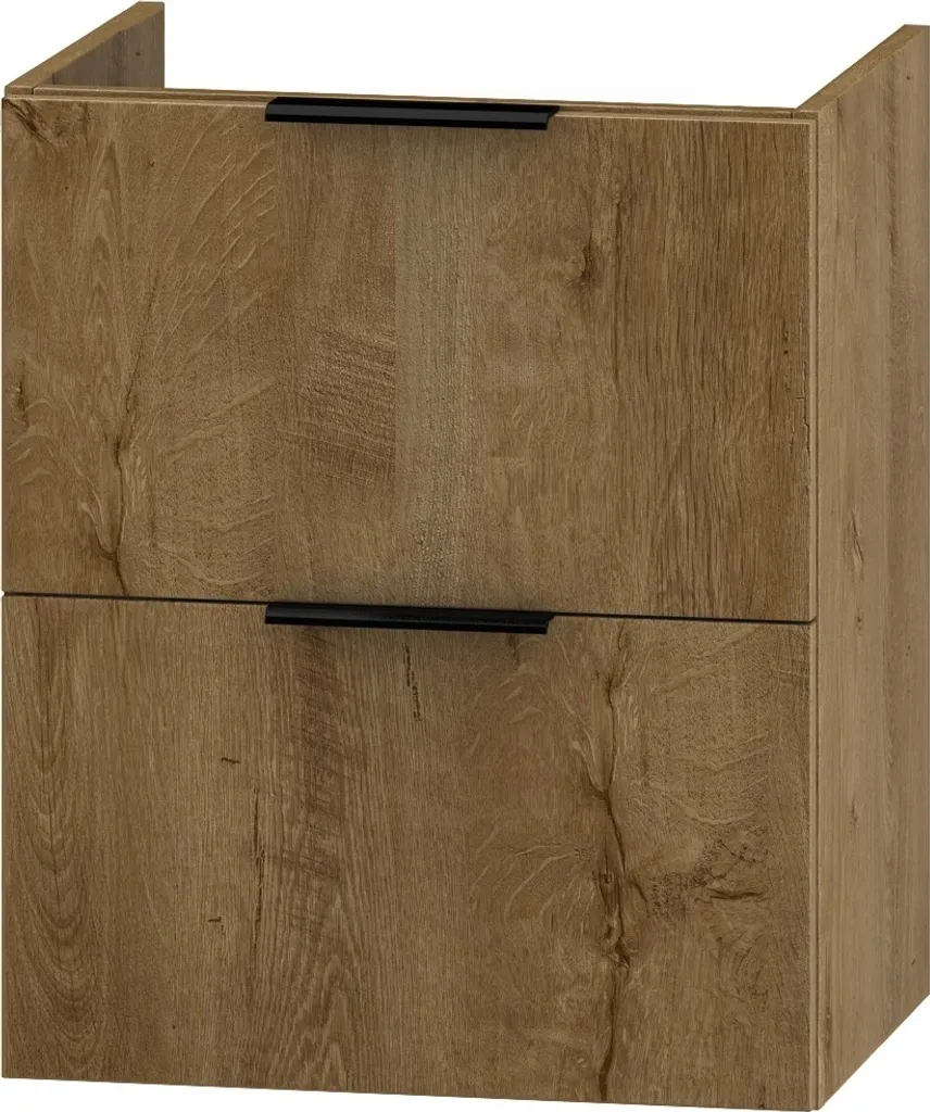 Meuble sous Vasque 64 cm en Bois Chêne Lefkas - Armoire Basse de Rangement
