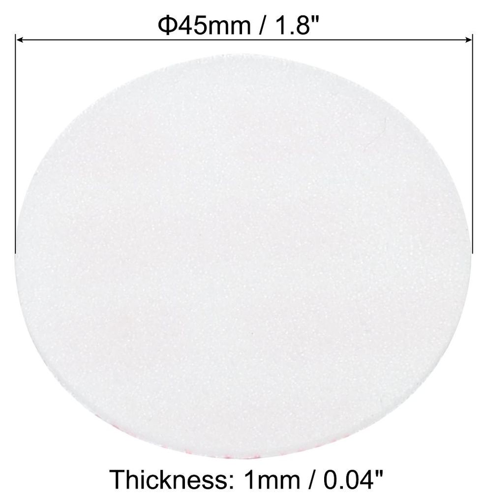 45mm/1.8 Zoll Schaumstoff-Deckel-Dichtung, 100 Stš¹ck PS-Schaumstoff-Dichtungen, druckempfindliche Versiegelung fš¹r Flaschenverschlš¹sse, we...