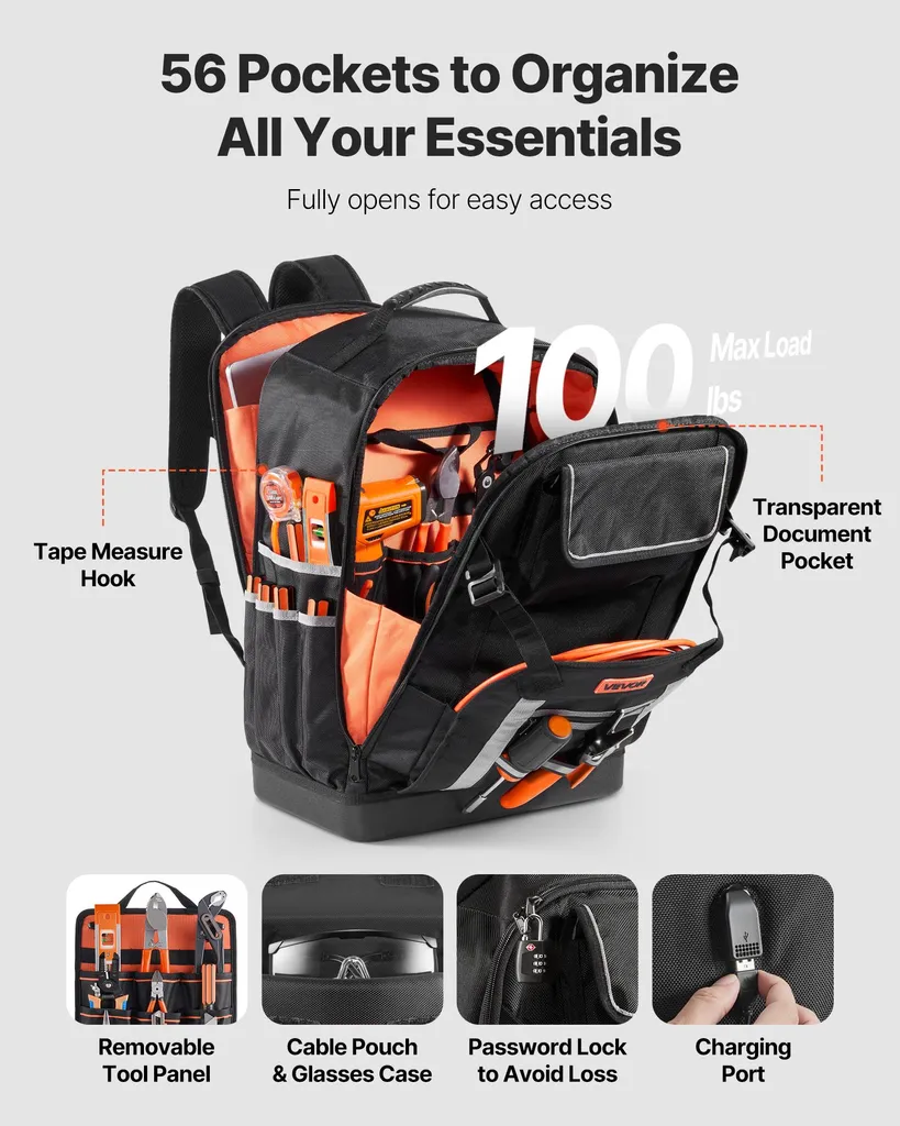 Sac de rangement d'outils robuste pour électricien et technicien - 2
