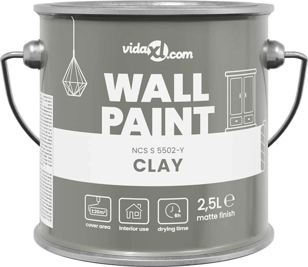 vidaXL Wandfarbe Grau 16,5 x 16,5 x 16 cm Wanddruck