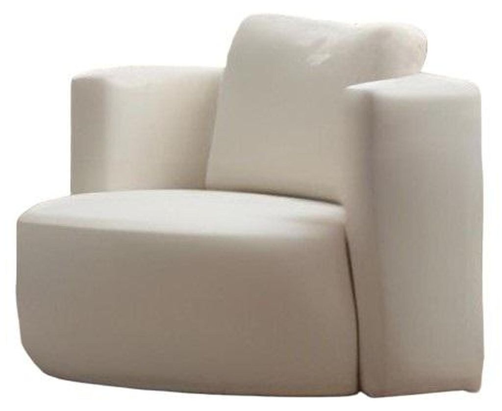 Exklusiver Weißer Sessel Wohnzimmer 1-Sitzer Textil Möbel Modernes Design