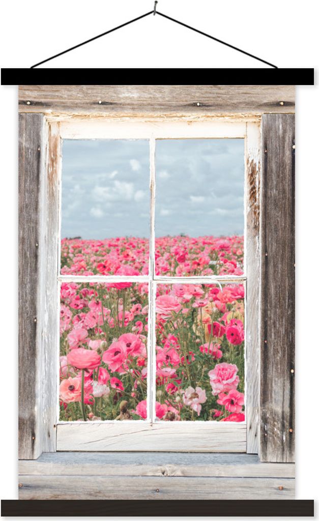 MuchoWow® Textilposter Aussicht - Blumen - Feld 60x90 cm Produktbild 