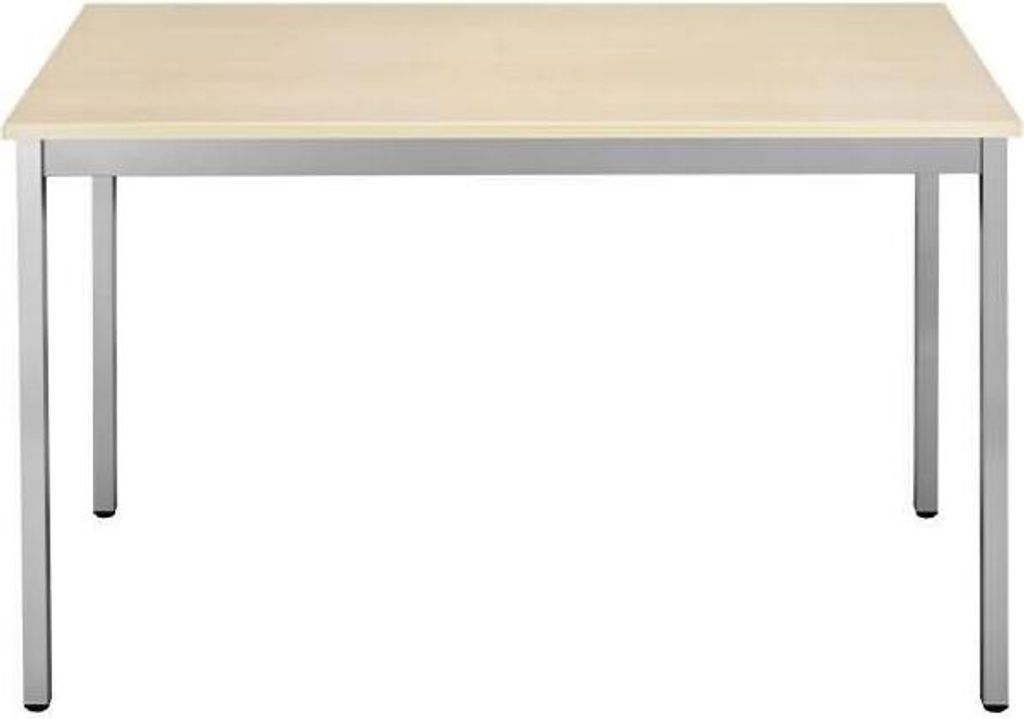 Mehrzwecktisch rechteckig BxHxT 1600x740x800mm 19mm ahorn/aluminium