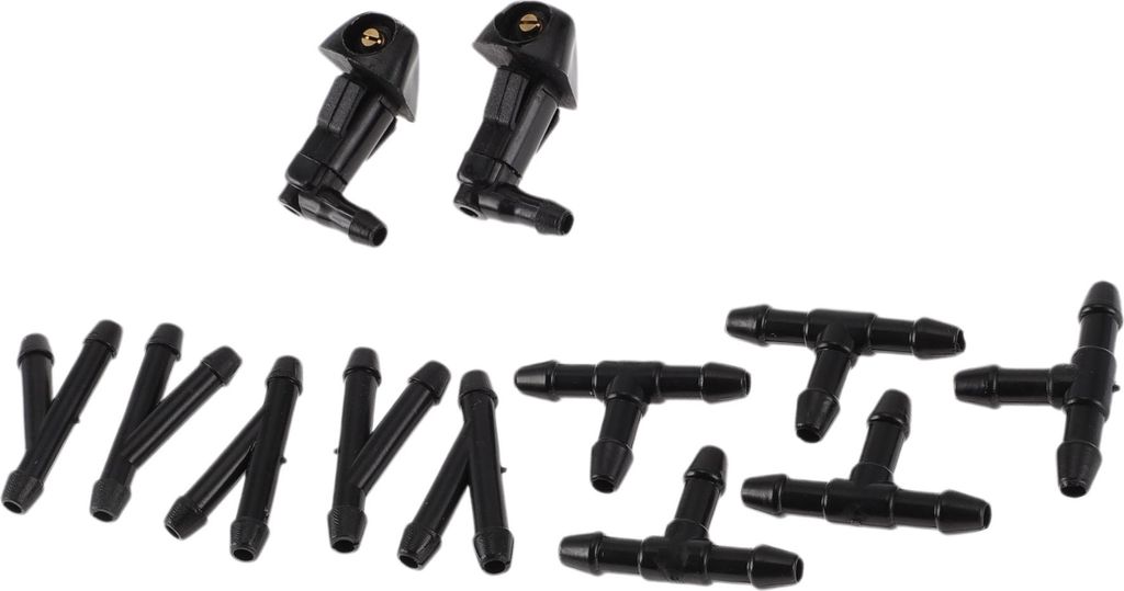 Windschutzscheibenwaschdüse für Honda Accord 2003-2007 vorne mit 5 Stück Y-Schlauchverbinder Auto 76810SDAA11 Schwarz Kunststoff 1 Set