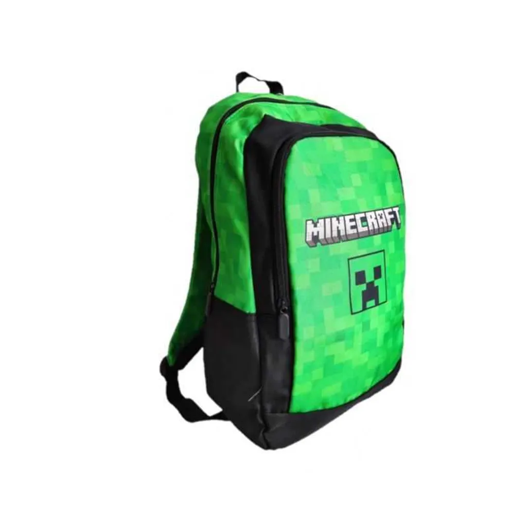 Sac Minecraft Creepers 40 cm - Grand compartiment et tissu résistant