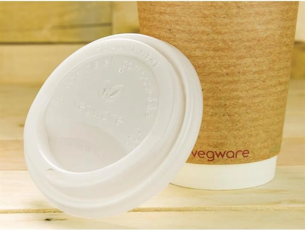Couvercles Vegware compostables pour gobelets boissons chaudes 34/45,5 cl - 5
