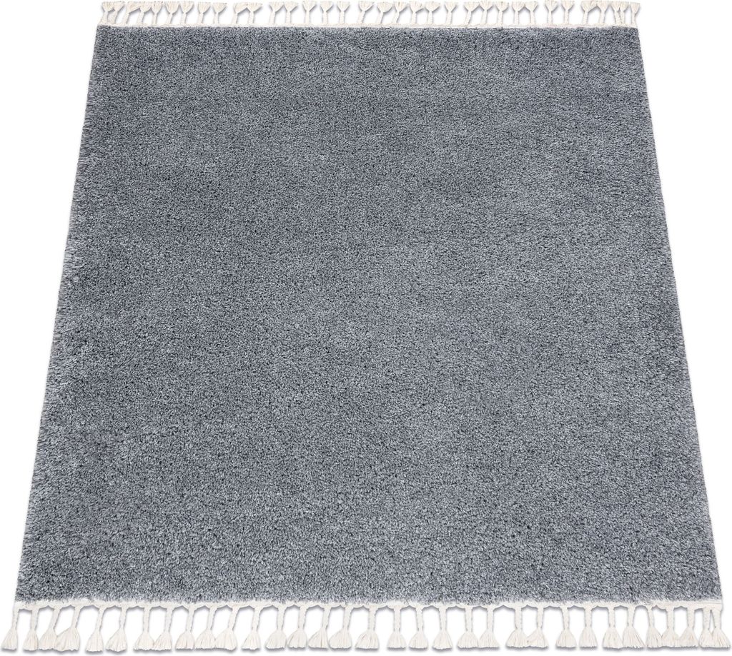 Teppich BERBER quadratisch 9000 grau Franse berber marokkanisch shaggy Grau 160x160 cm