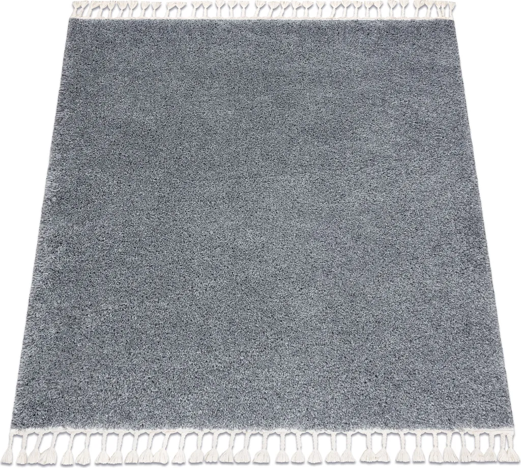 Tapis BERBER Shaggy 9000 Grey Carré 160x160cm - Tapis Tassels Doux