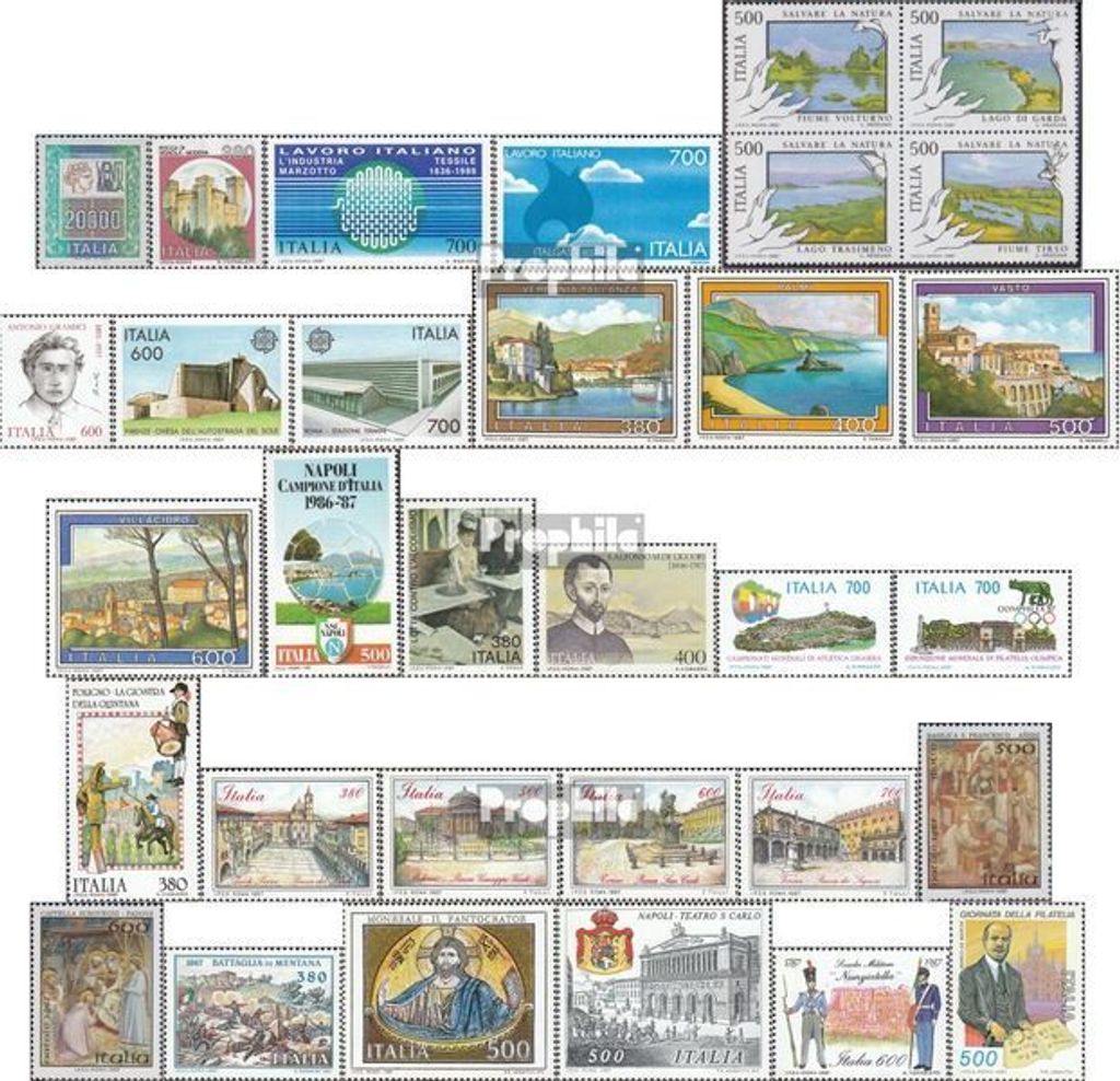 Briefmarken Italien 1987 Mi 2001-2032 (kompl.Ausg.) Jahrgang 1987 komplett postfrisch Freimarke: Italia