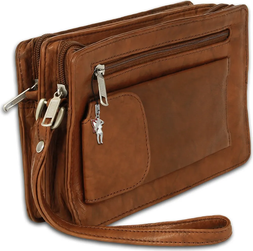 DrachenLeder Borsa da Polso Uomo Vera Pelle Marrone D2OTJ512C