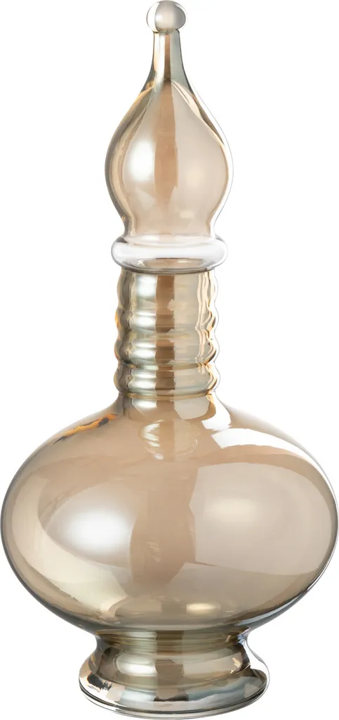 Petit vase design en verre beige Phial Joey J-Line style minimaliste