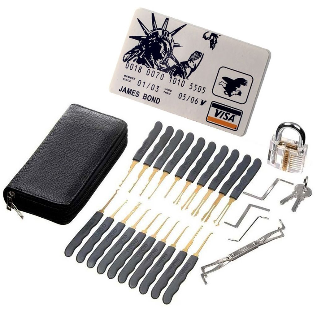 LockPick 30in1 Zangenset mit transparentem Trainingsschloss