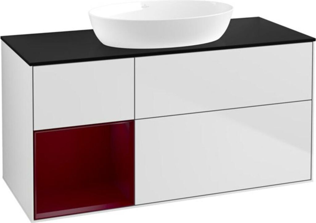 V&B Waschtischunterschrank Wandbeleuchtung Finion 120cm, Pl b m, Reg Peo m Lac, wh. m Lac