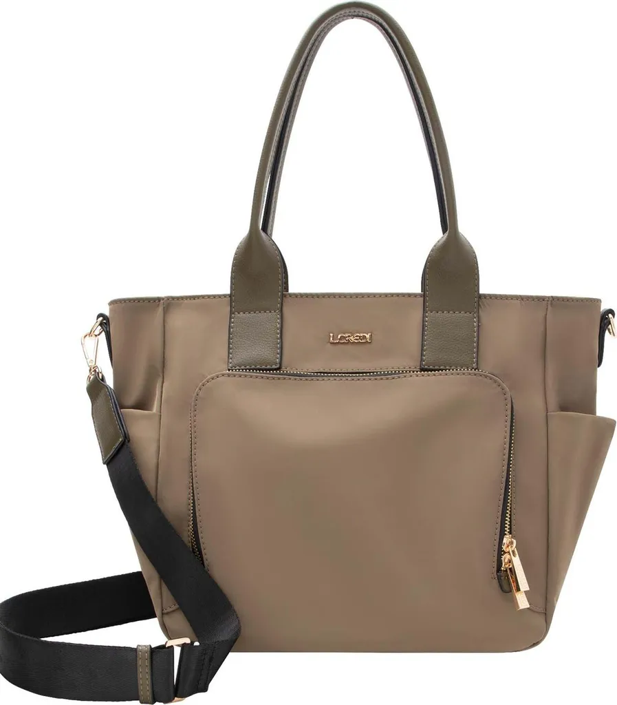 L.CREDI borsa shopper borsa a tracolla Penelope Shopper Forest oliva