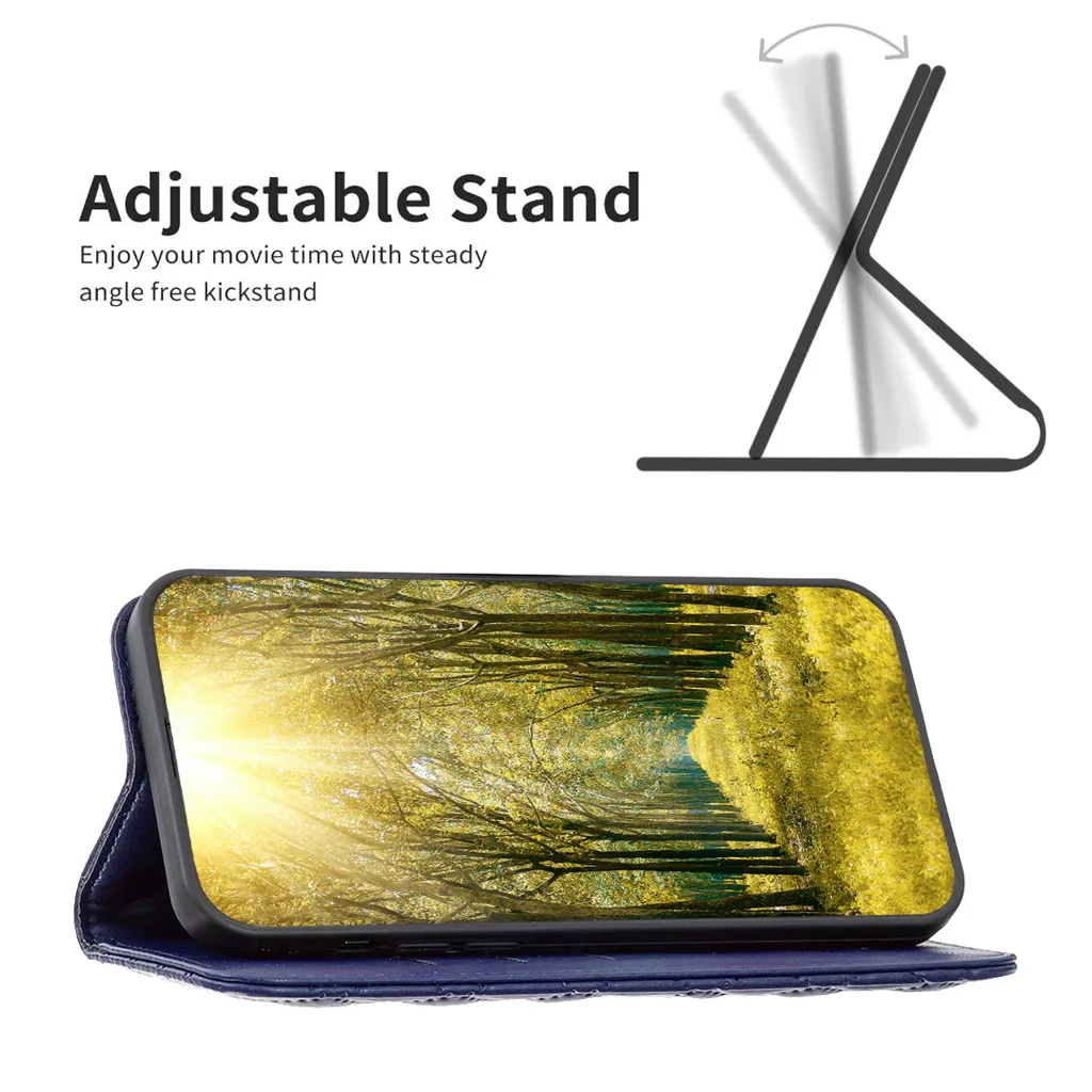 Custodia Galaxy S21 Ultra 5G, elegante custodia in pelle flip con slot per schede e supporto per Samsung Galaxy S21 Ultra 5G Blu - 5