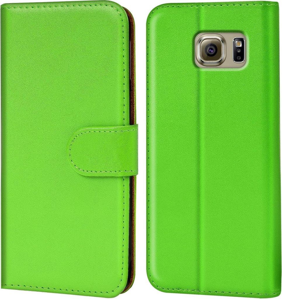 Conie Klapp Tasche für Samsung Galaxy S6 Edge Kartenfach Rundumschutz Hülle in Grün