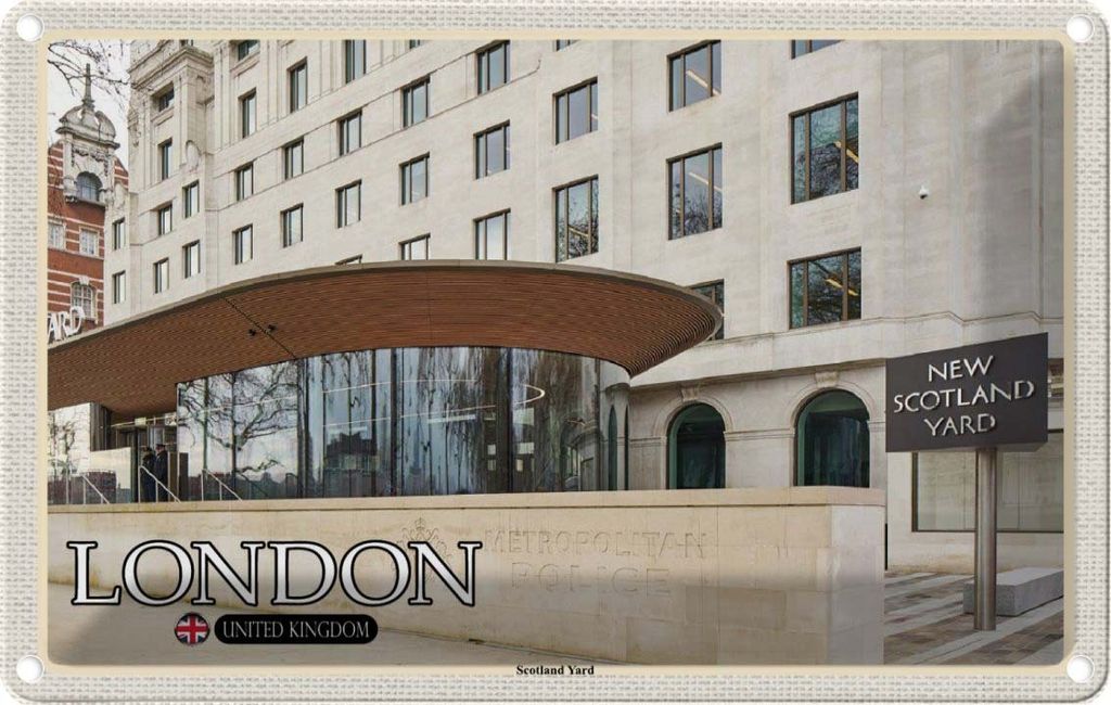 vianmo Blechschild 12x18 cm London Scotland Yard UK e Bildmotiv Reisemotiv Abenteuer Reisen