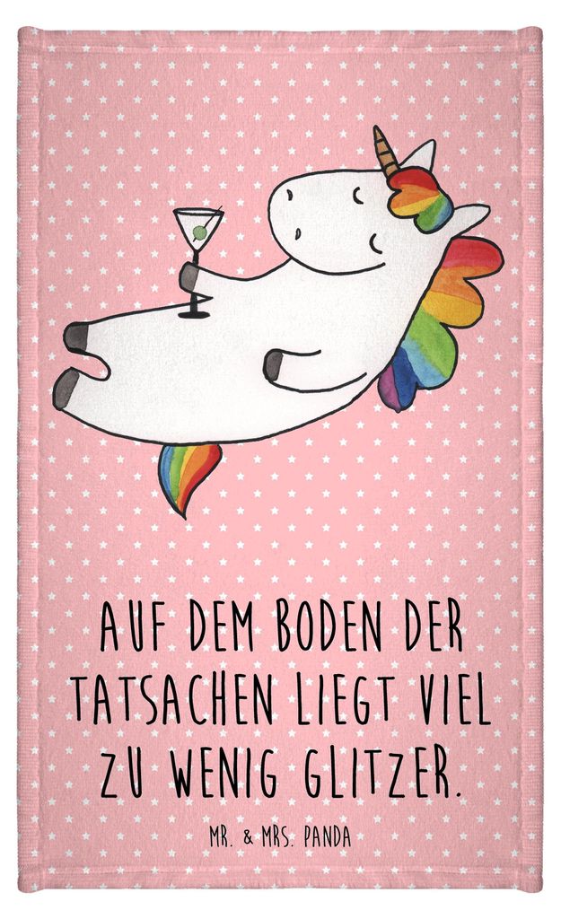 Mr. & Mrs. Panda Handtuch Einhorn Cocktail - Rot Pastell - Produktbild 
