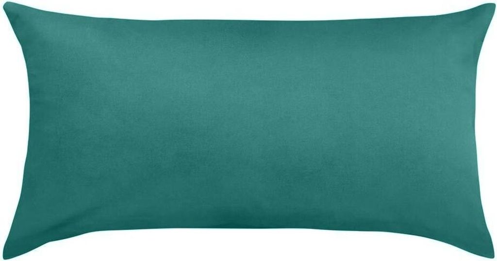 Traumschlaf Uni Mako-Satin Kissenbezüge 2er Set 2x Kissenbezug 65x100 cm petrol