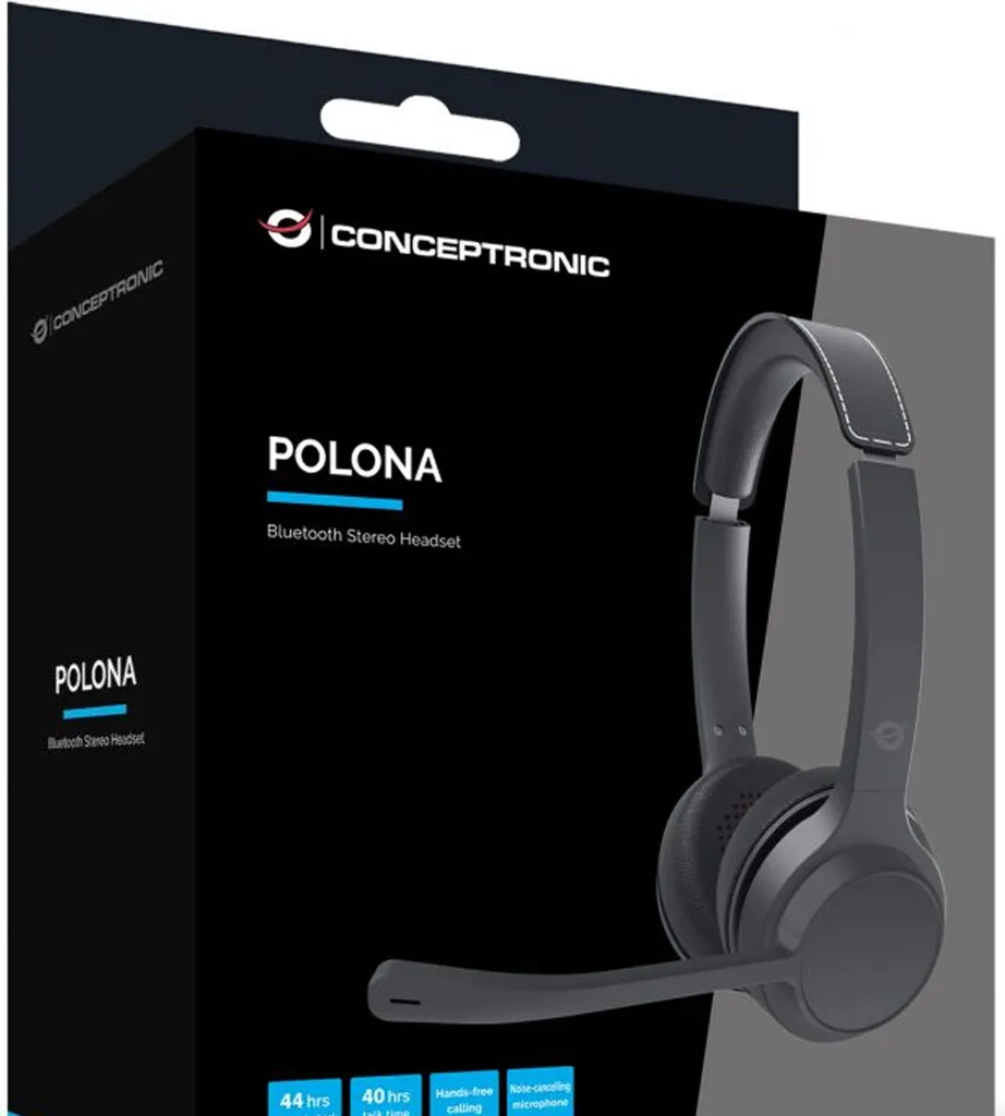 Casque Audio Bluetooth avec Micro Conceptronic POLONA04B Stéréo Noir