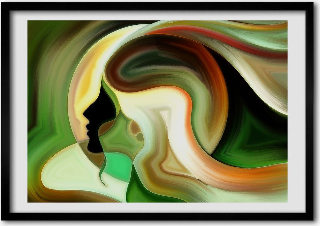 Bild - Bilderrahmen - 100 cm x 70 cm - MDF - Rahmen - Foto - Wandkunst Abstraktion