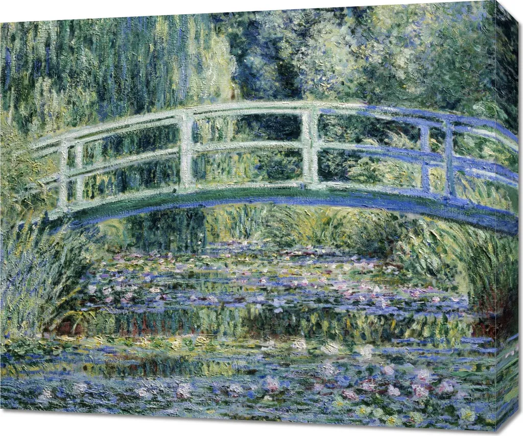 Quadro Monet Ninfee e Ponte Giapponese 60x50 cm - Stampa su Tela Canvas