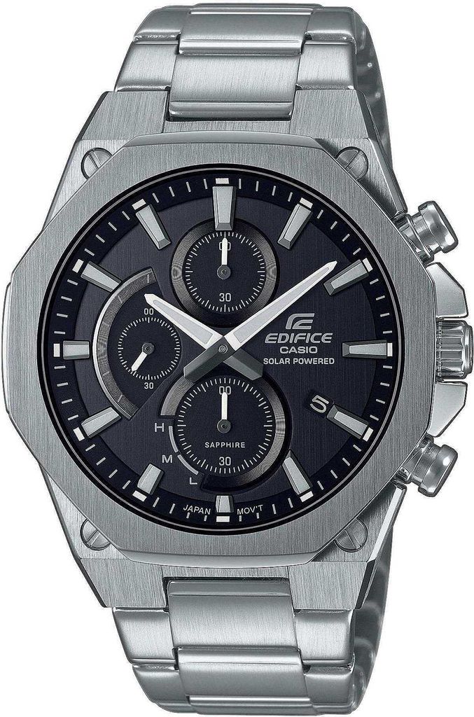 Casio Herrenuhr EDIFICE Premium Herren Silber Saphirglas Solar EFS-S570D-1AUEF