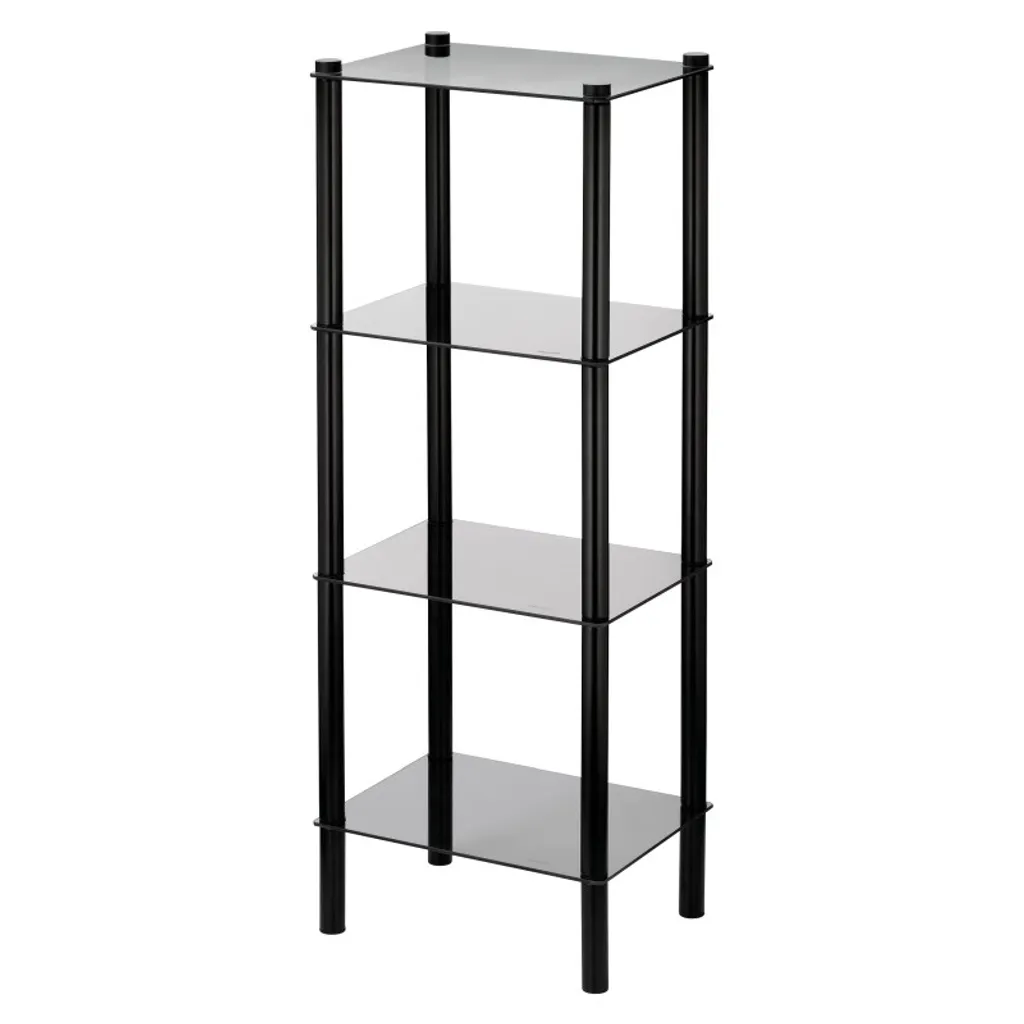 Étagère de rangement gain de place noir et verre 4 niveaux Kela Lars