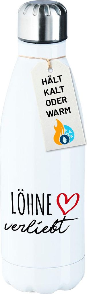 Huuraa Trinkflasche Löhne verliebt 500ml White Edelstahl Wasserflasche Trinkflasche Geschenkidee