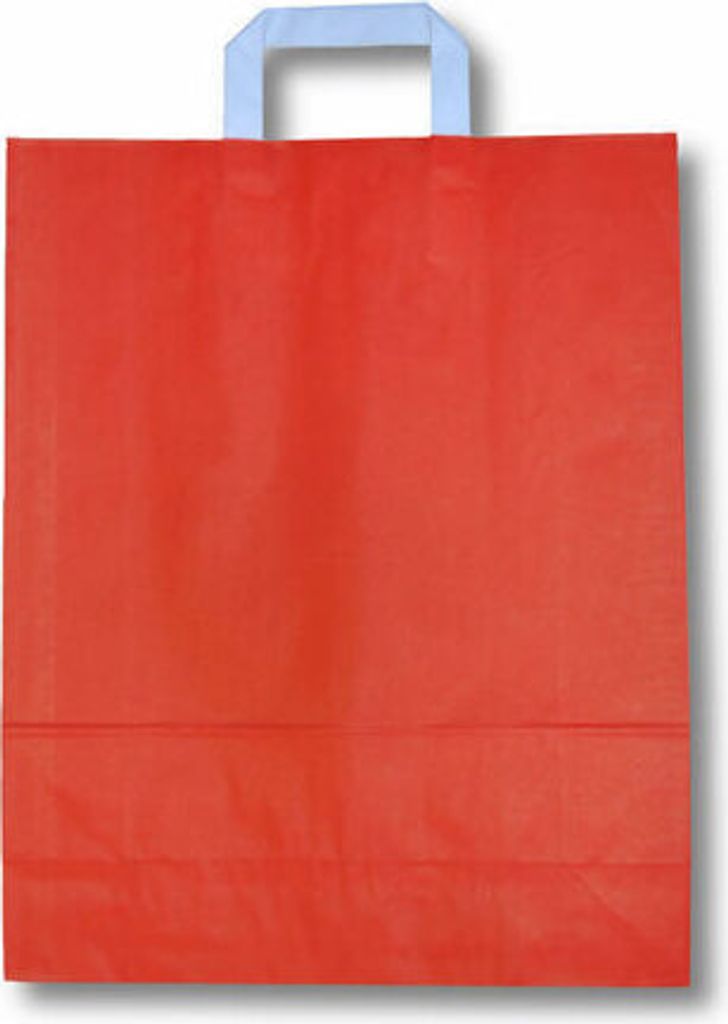 250x Papiertragetaschen aus Kraftpapier 220+100x280mm rot