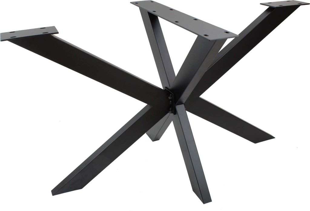 Natural Goods Berlin Tischgestell SPIDER, Tischkufen, Tischbeine, sehr belastbar, Möbelbeine, Metall, Schwarz, H71 x B68 x L120 cm