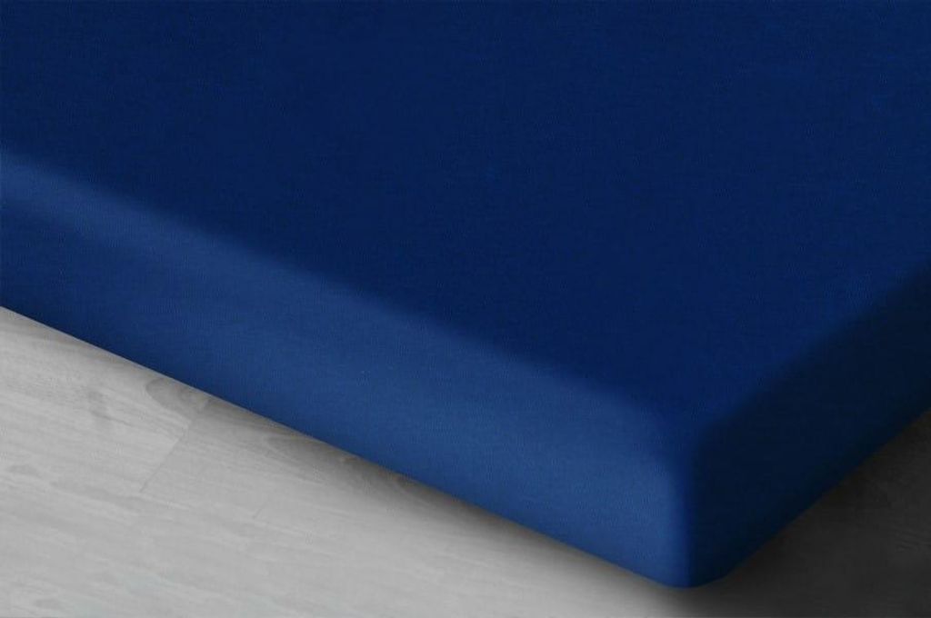 Spannbettlaken, Satin-Spannbettlaken, hochwertige Qualität, Mit Gummiband 90x200 Dunkelblau