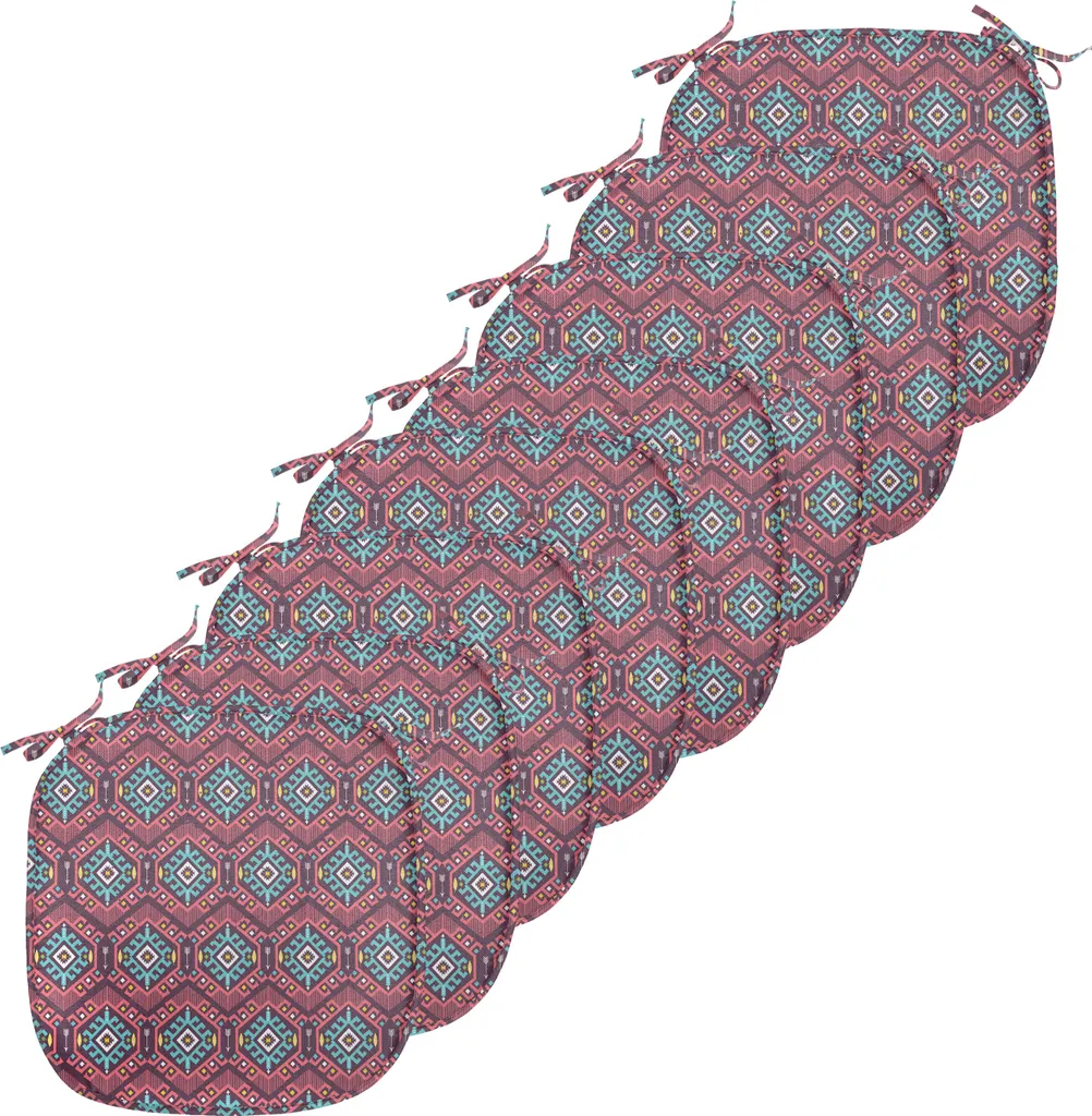 Lot de 8 Coussins pour Siège de Cuisine avec Sangles de Maintien