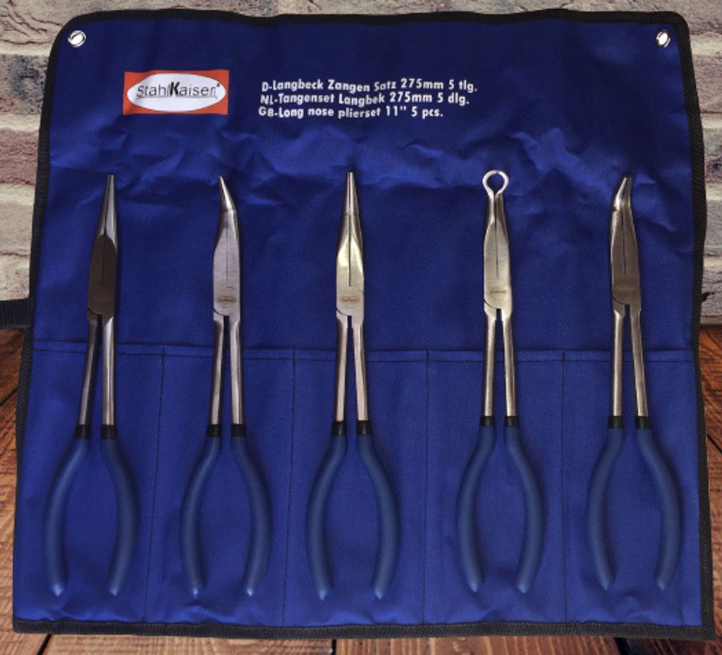 Spitzzangen Langbeckzangen Satz 5-tlg. Extra lange Ausführung 275 mm