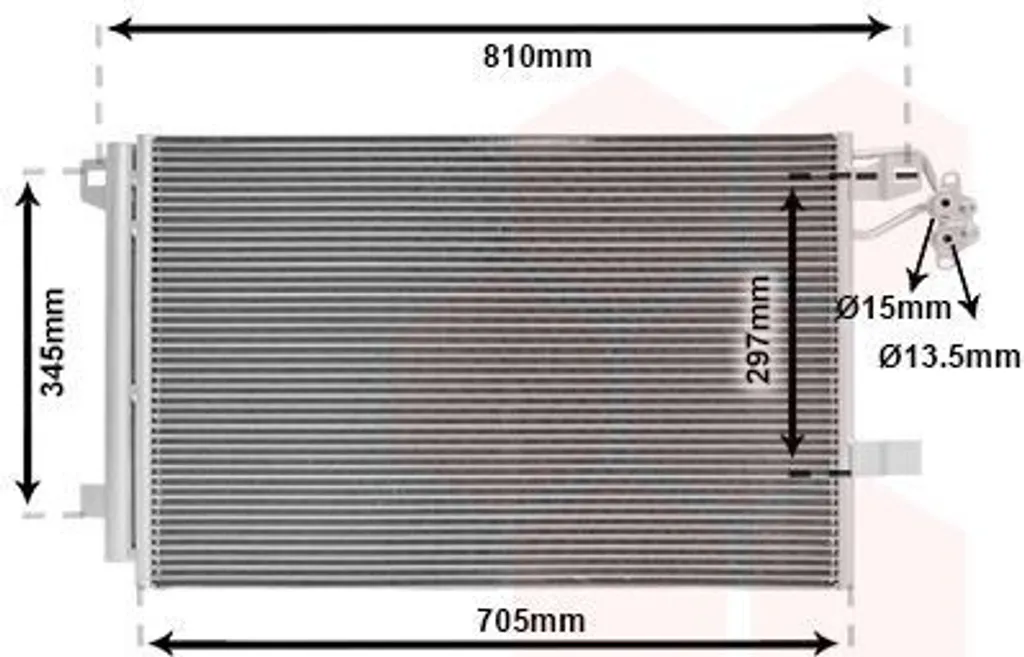 Condenseur VAN WEZEL 58005317 pour VW Transporter T5 et Multivan 1.9 2.5