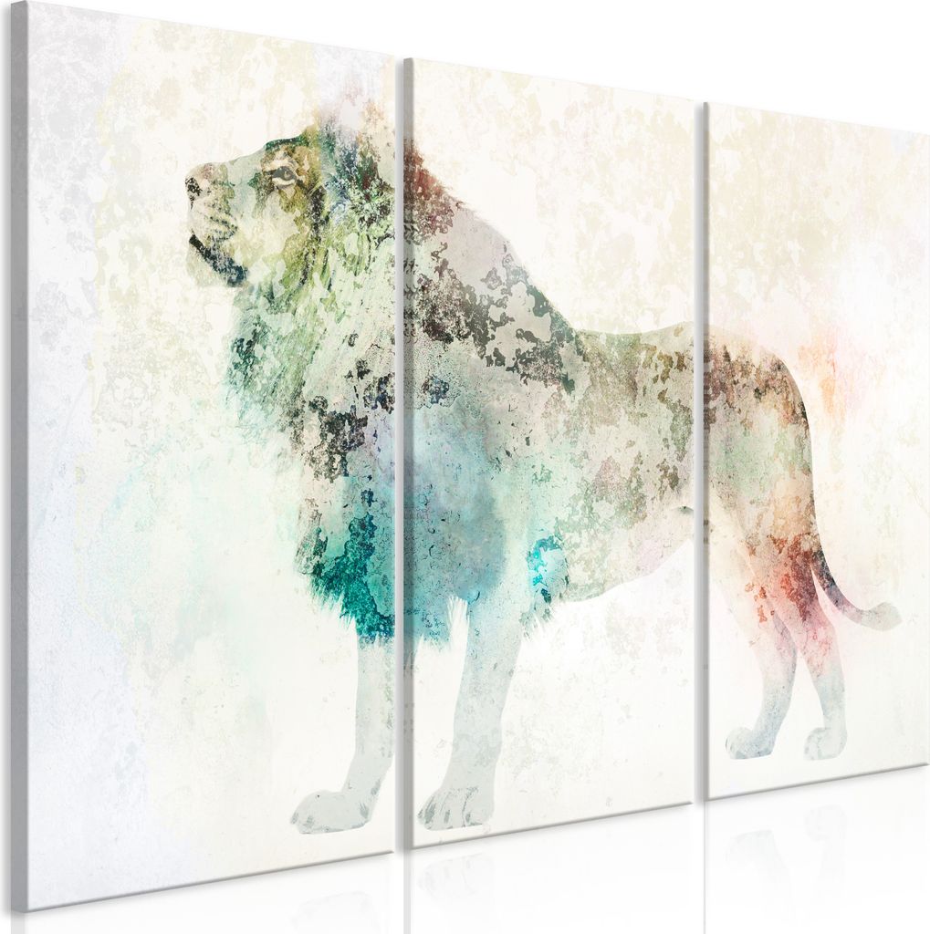 Vlies Leinwandbild - Colourful King (3 Parts) 90x60 cm Tiere g-C-0262-b-e