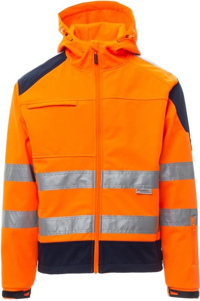 Softshelljacken Zweifarbig "SHINE 2.0" - Payper Fluoorange/Marineblau M